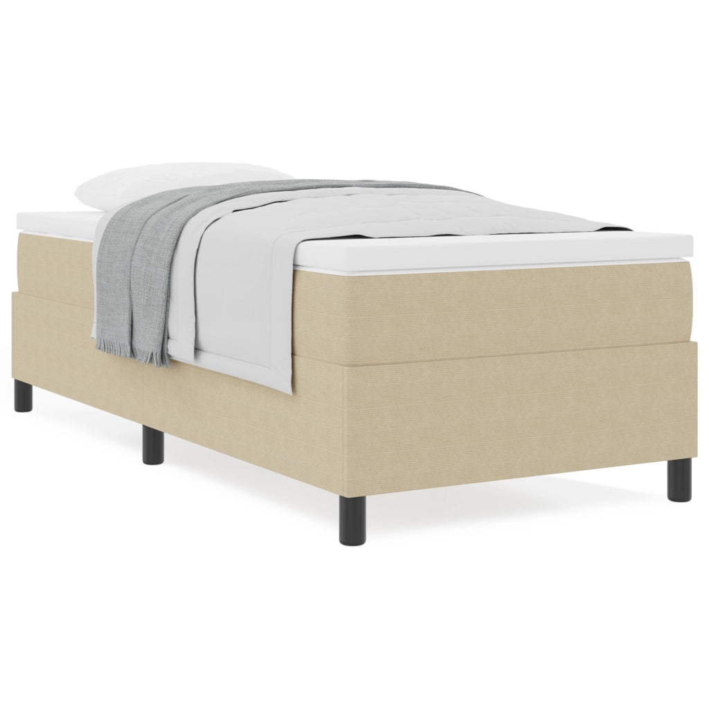 Letto con Rete e Materasso Verde Chiaro Grigio 80x200 cm in Tessuto di Panna