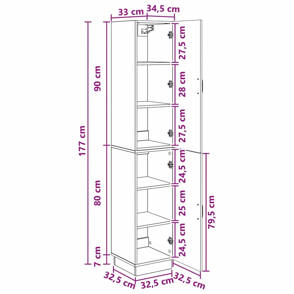 Set di armadi 2 pz Bianco Lucido Legno ingegnerizzato 3416794
