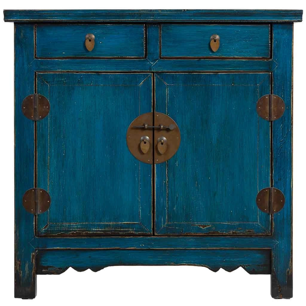 Mobile da ingresso in legno blu 88x40x87h cm