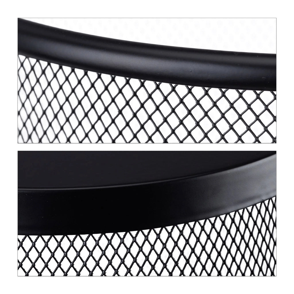 Cestino per carta rotondo di design elegante da ufficio 35 x 30 x 24 cm in metallo nero 13_0005356