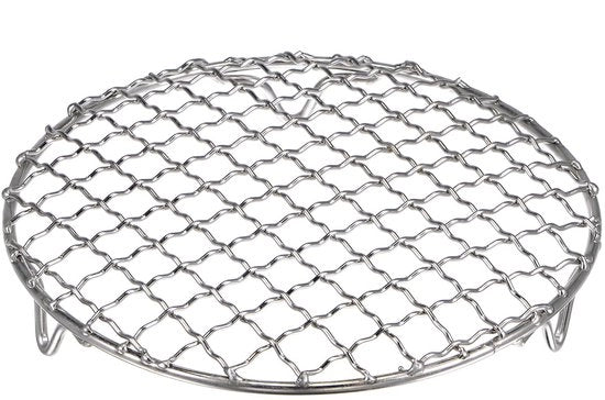 Griglia rotonda 16,5 cm 201 acciaio inossidabile rete griglia a maglie per cucina, cottura, stufata, grilling con piedini da 20 mm