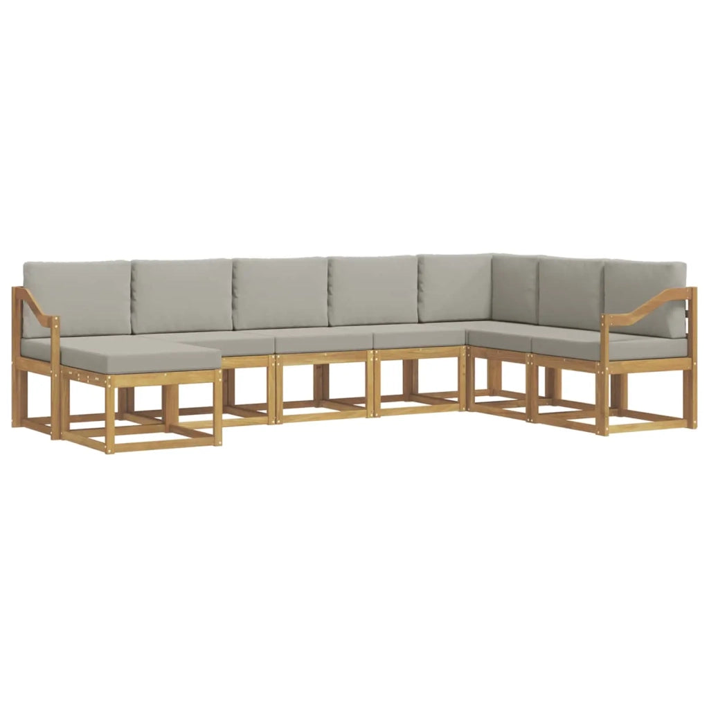 Set di divani da esterno 8 pcs Bianco e Grigio Chiaro 3388065