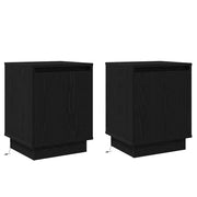 Set di 2 Comodini | Armadio da Notte | Mobiletto da notte Rovere Nero 39 x 34,5 x 50 cm