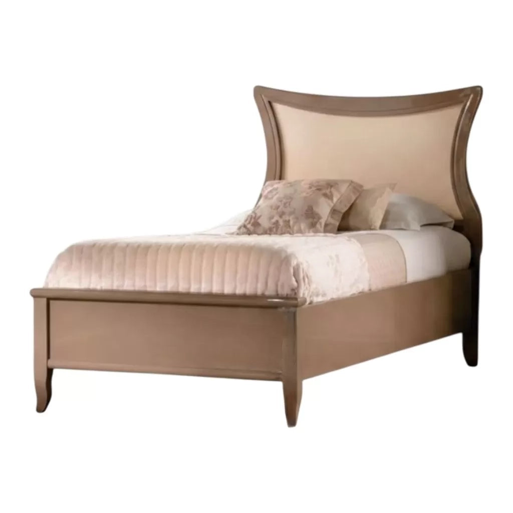 Letto sagomato singolo tortora in legno 105x210x116 - Mobili 2G