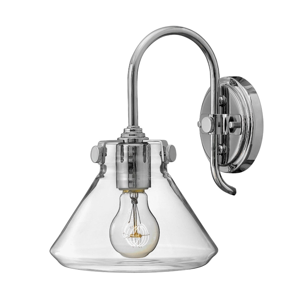 Applique retro Congress cromata vetro 1 luce E27 Hinkley