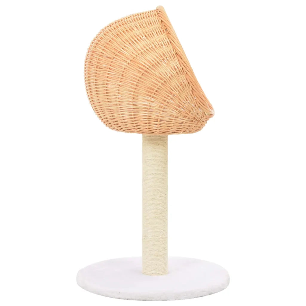 Albero per Gatti con Tiragraffi in Legno di Salice Naturale CFW8342573