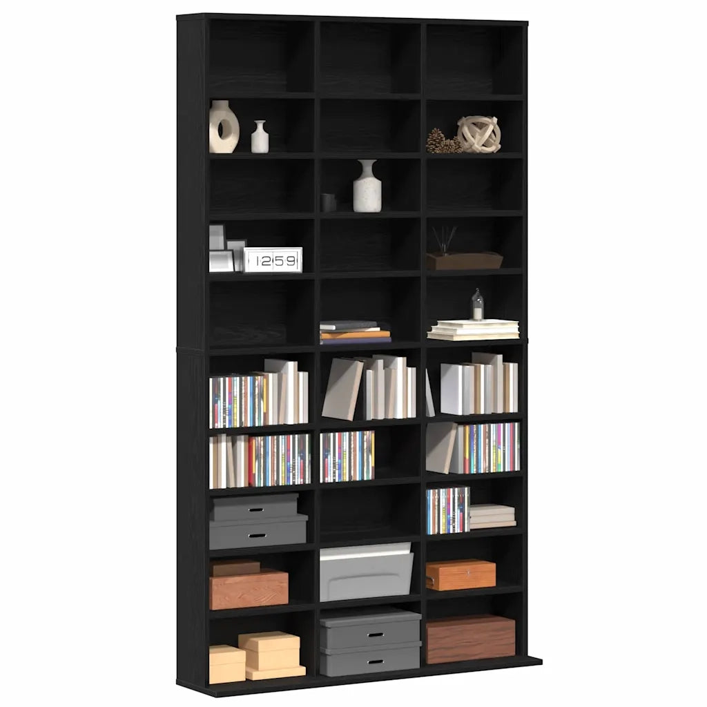 Mobile per CD Rovere Nero 101 x 23 x 177,5 cm Legno multistrato CFW5809123