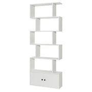 Libreria a scala 70 x 23 x 183 cm con mobile moderno e grande capacità di contenimento legno MDF bianco 20_0010756
