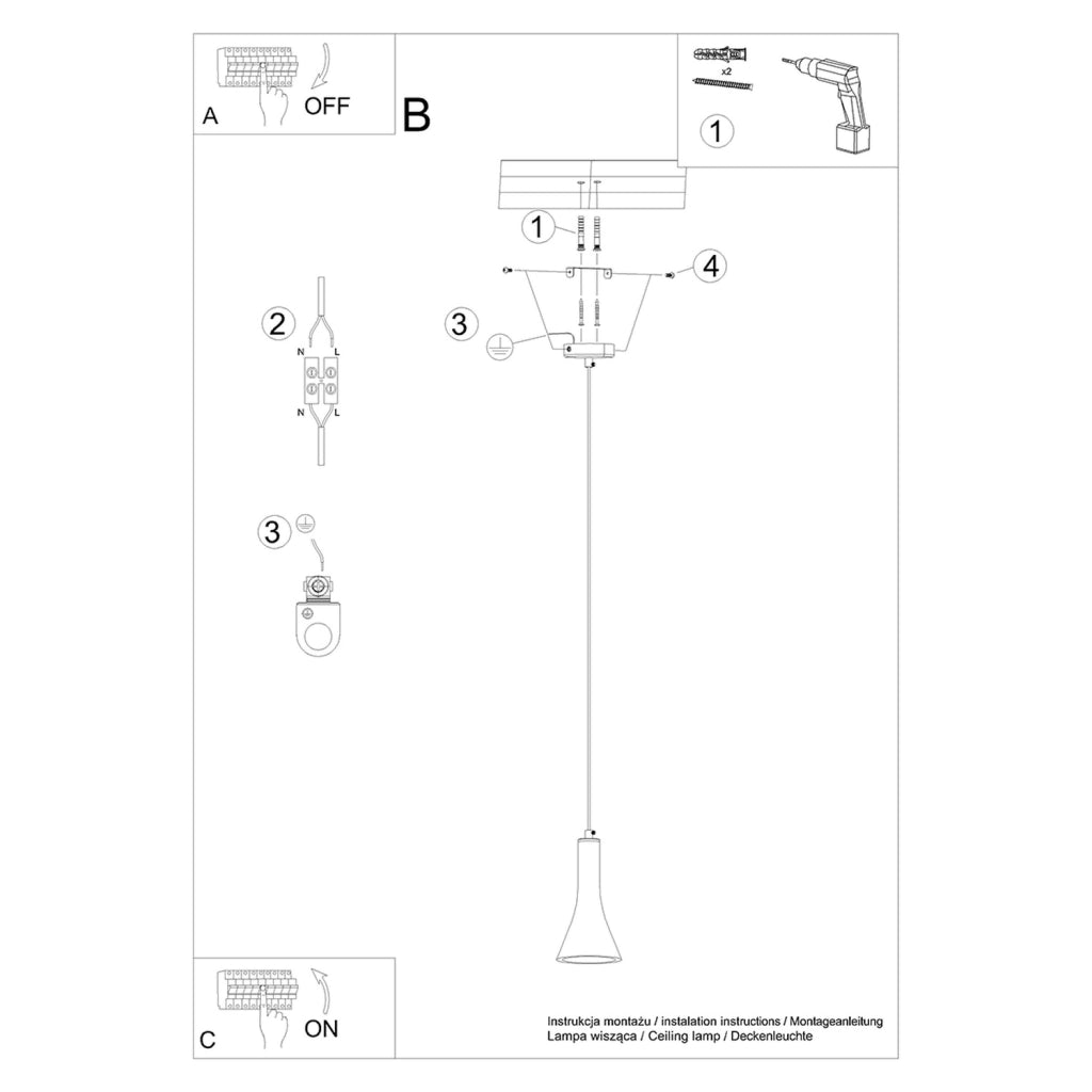 Lampada a sospensione REA 1 in cemento