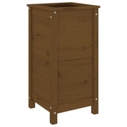 Fioriera rialzata per piante fiori terrazza giardino 40 x 40 x 78 cm legno massello di pino marrone 02_0037581