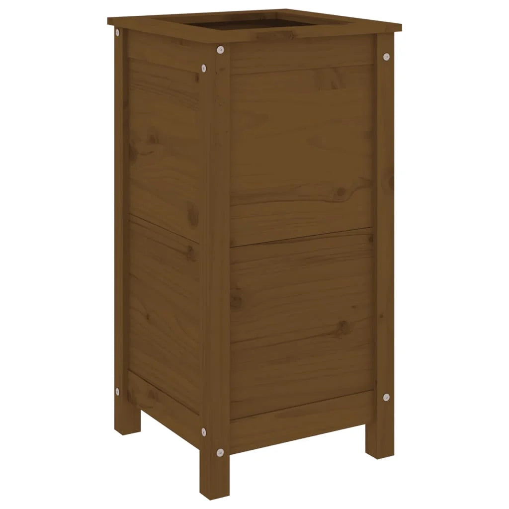 Fioriera rialzata per piante fiori terrazza giardino 40 x 40 x 78 cm legno massello di pino marrone 02_0037581