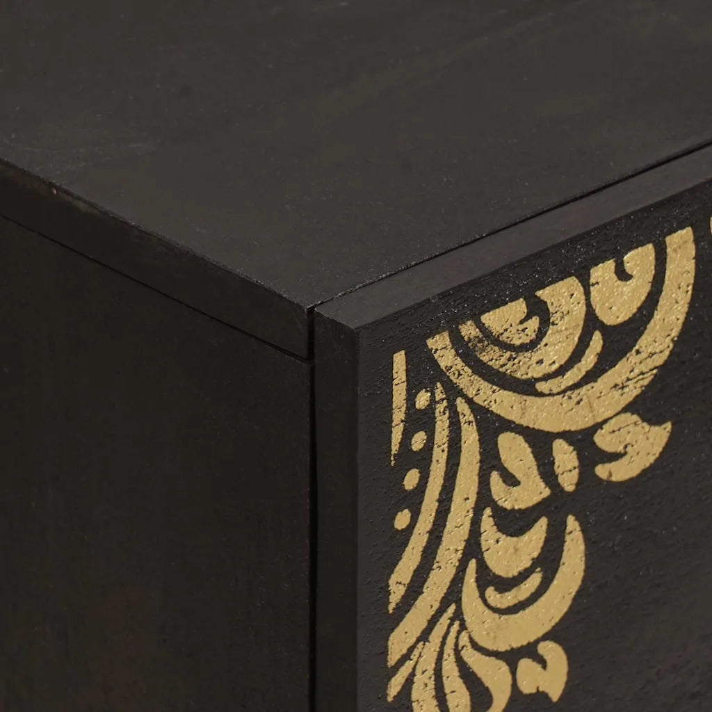 Credenza-Buffet-Armadio da cucina Nero 40 x 33 x 75 cm Legno di mango massello