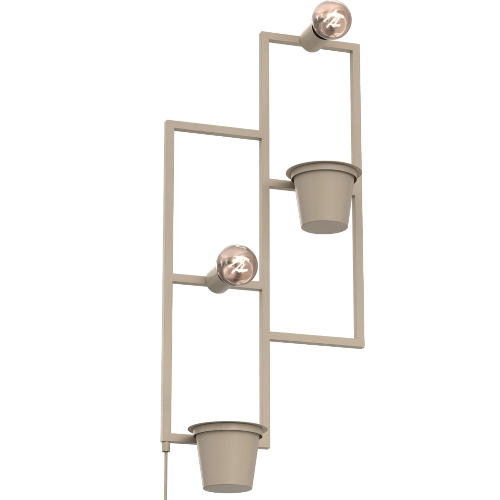 Applique Flores 2xE27 beige metallo Luminex