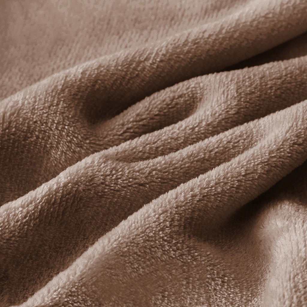 Coperta Plaid 200x220 cm Morbida Vellutata Pile Caldo Soffice Avvolgente Divano Letto Poltrona Beige