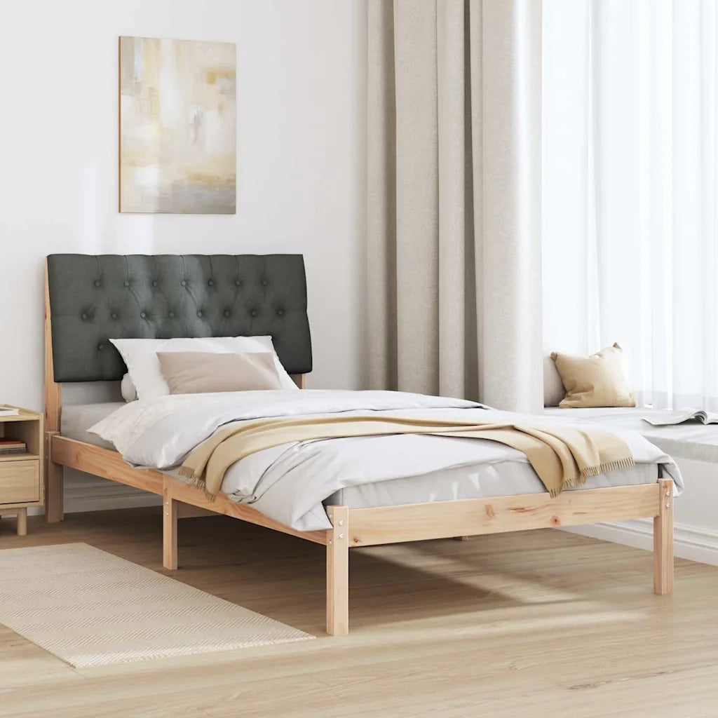 Letto con Testiera Rivestita con testiera Marrone 100 x 200 cm