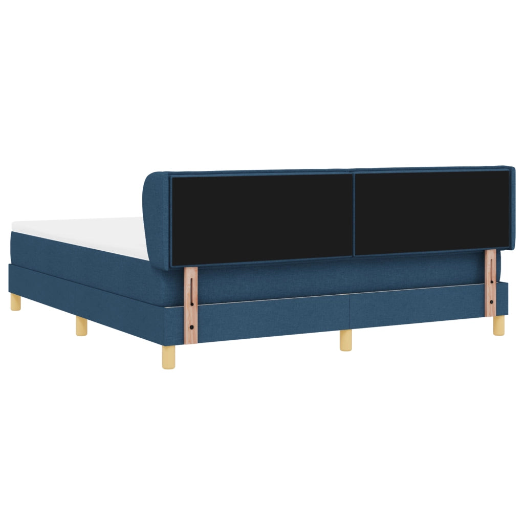 Letto a Contenitore con Materasso in Blu, 180x200 cm in Tessuto