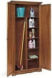 Armadio porta scope in legno arte povera noce scuro