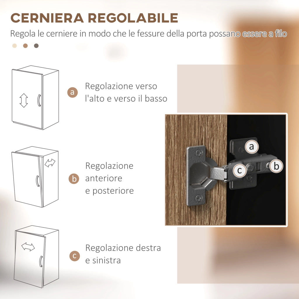 Armadio per Cucina in Legno con 2 Ante e Cassetto ¨C Zephmum ¨C Nero e Legno 80x40x180 cm