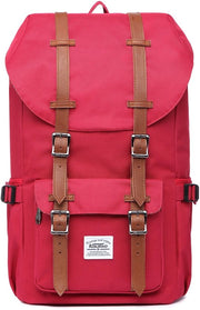 Zak da donna/Signorina con tasca per laptop per notebook da 15 pollici per scuola, università, viaggi, escursioni, 22L, Rosso