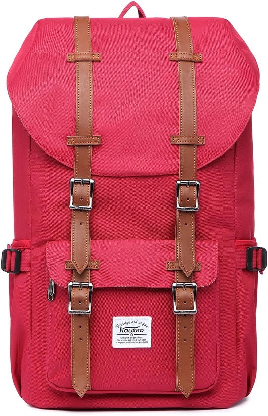 Zak da donna/Signorina con tasca per laptop per notebook da 15 pollici per scuola, università, viaggi, escursioni, 22L, Rosso