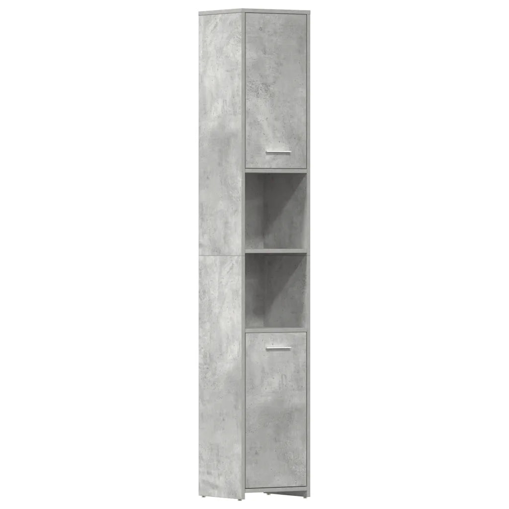 Elegante mobiletto contenitore per il bagno 30 x 30 x 183,5 cm legno composito grigio cemento 02_0047717