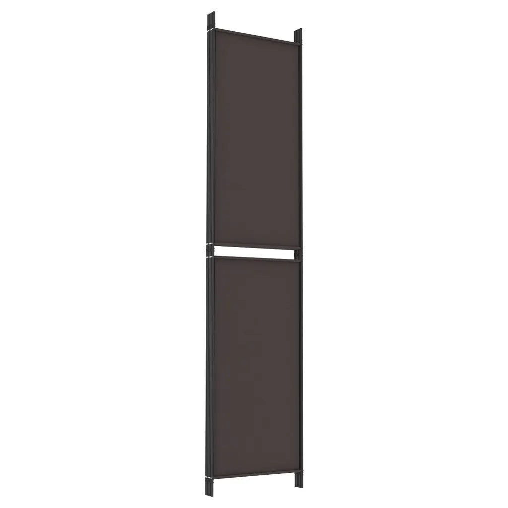 Divisorio a 5 Pannelli Marrone 250x220 cm in Tessuto 350251