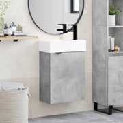 Mobile bagno con rubinetto Grigio Cemento 45,5 x 22,5 x 84 cm
