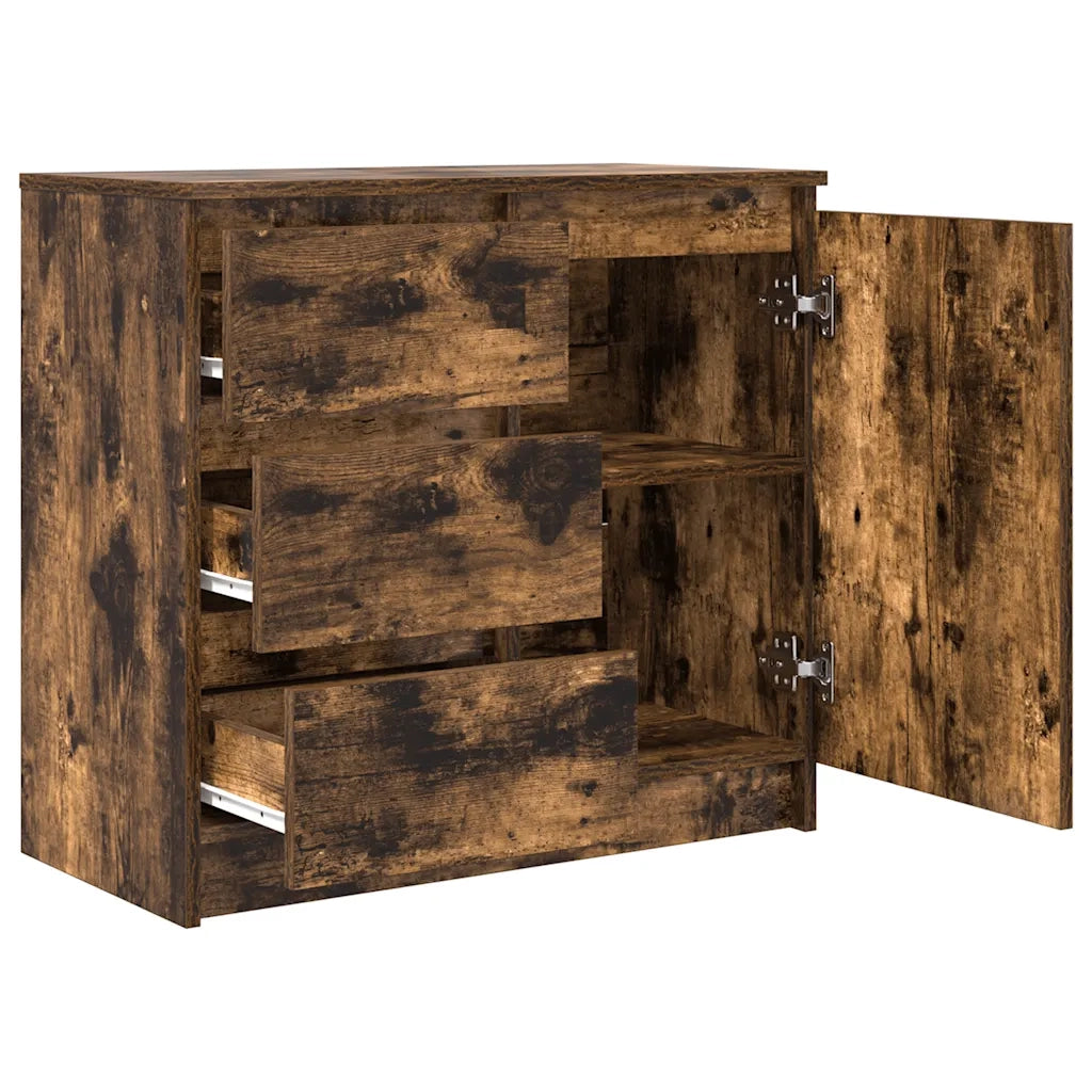 Credenza con Cassetto Rovere Fumo 71x35x65 cm in Truciolato 861575