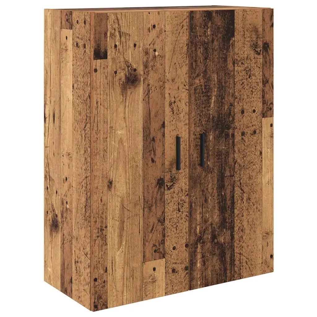 Credenza 2 pcs Legno vecchio Legno Stratificato e Vetro