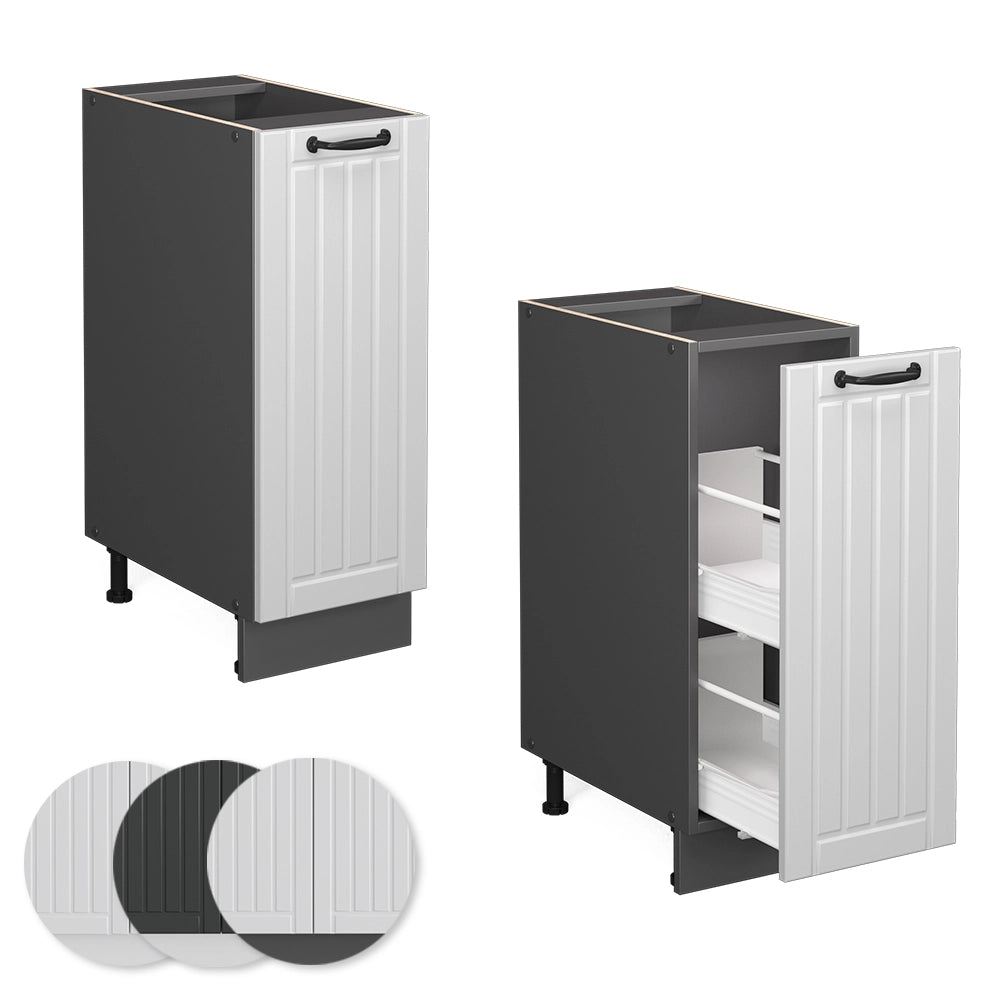 Vicco Armadio cucina dispensa alto Bianco casa di campagna 30 cm senza piano di lavoro