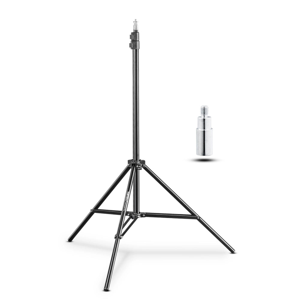 Walimex Pro set premium per studio fotografico con 2x treppiede con 2x softbox LED 40x60cm bicolore e sistema completo di sfondo telescopico 120-307 cm con sfondo in tessuto nero