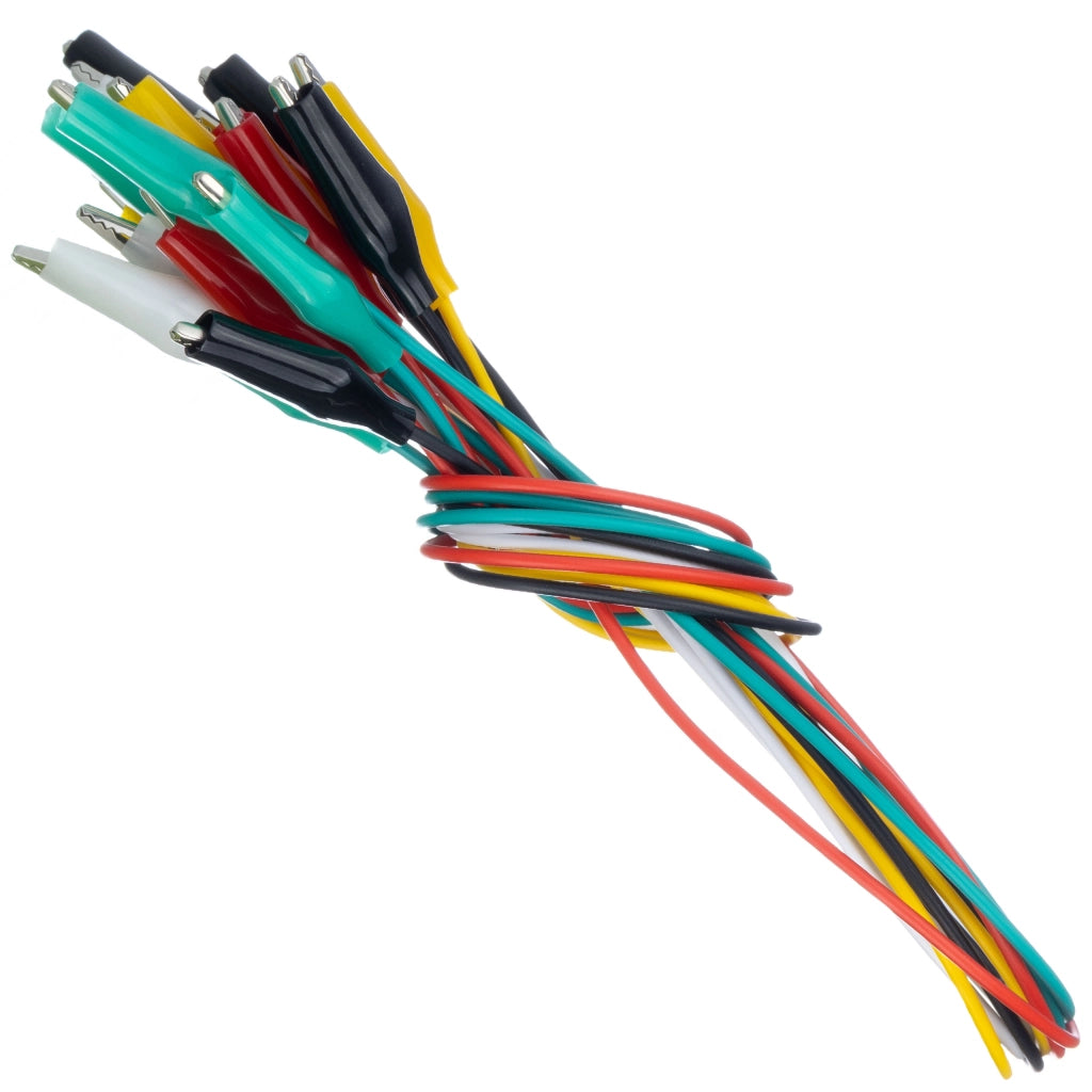 Set di Cavi di Misurazione con Morsetti a Coccodrillo – 10 Pezzi, 50cm | Alta Qualità, 5 Colori | Per Test Elettrici