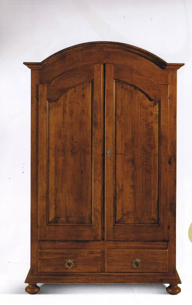 Armadio arte povera 2 porte gendarme in legno tinta noce 125x60x200 (245) - Mobili 2G
