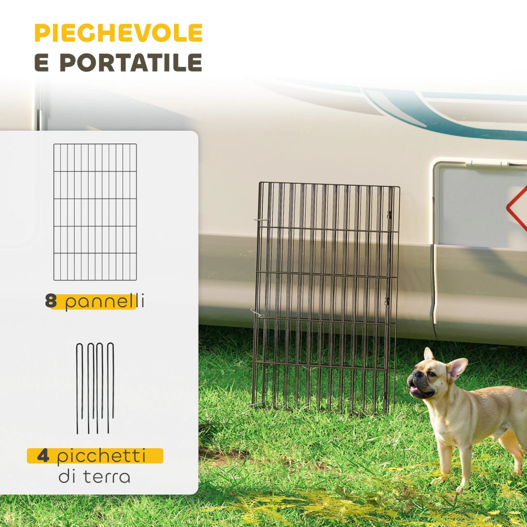 Recinzione per Cani Pieghevole in Metallo ¨C zephmum ¨C 50x80 cm Nero