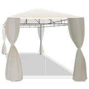 Beusi - gazebo da giardino 3x2 mt in ferro con telo di copertura in poliestere, 4 tende laterali e 4 zanzariere con cerniere e lacci.