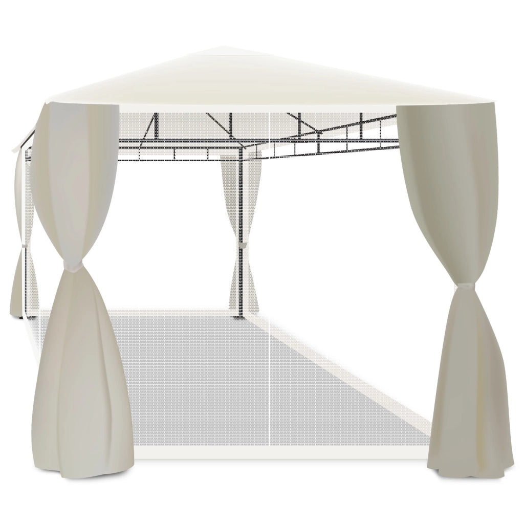 Beusi - gazebo da giardino 3x2 mt in ferro con telo di copertura in poliestere, 4 tende laterali e 4 zanzariere con cerniere e lacci.