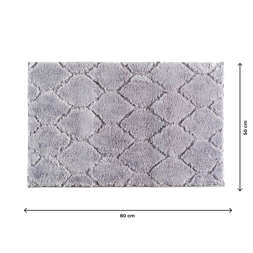 Tappeto Bagno Antiscivolo Effetto Rilievo Assorbente, Morbido, Lavabile in Lavatrice 50x80 / 60x120 cm 50x80 Cm - Grigio