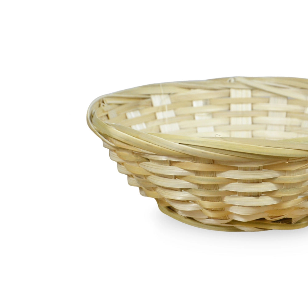 Ceste Cestini espositore intrecciati rotondi x10 fibra naturale cm 15 x 15 x h 6