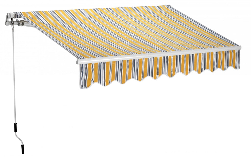 Tenda da sole a parete L.300xH.200cm, in poliestere 280 gr/m² riga giallo Fredi