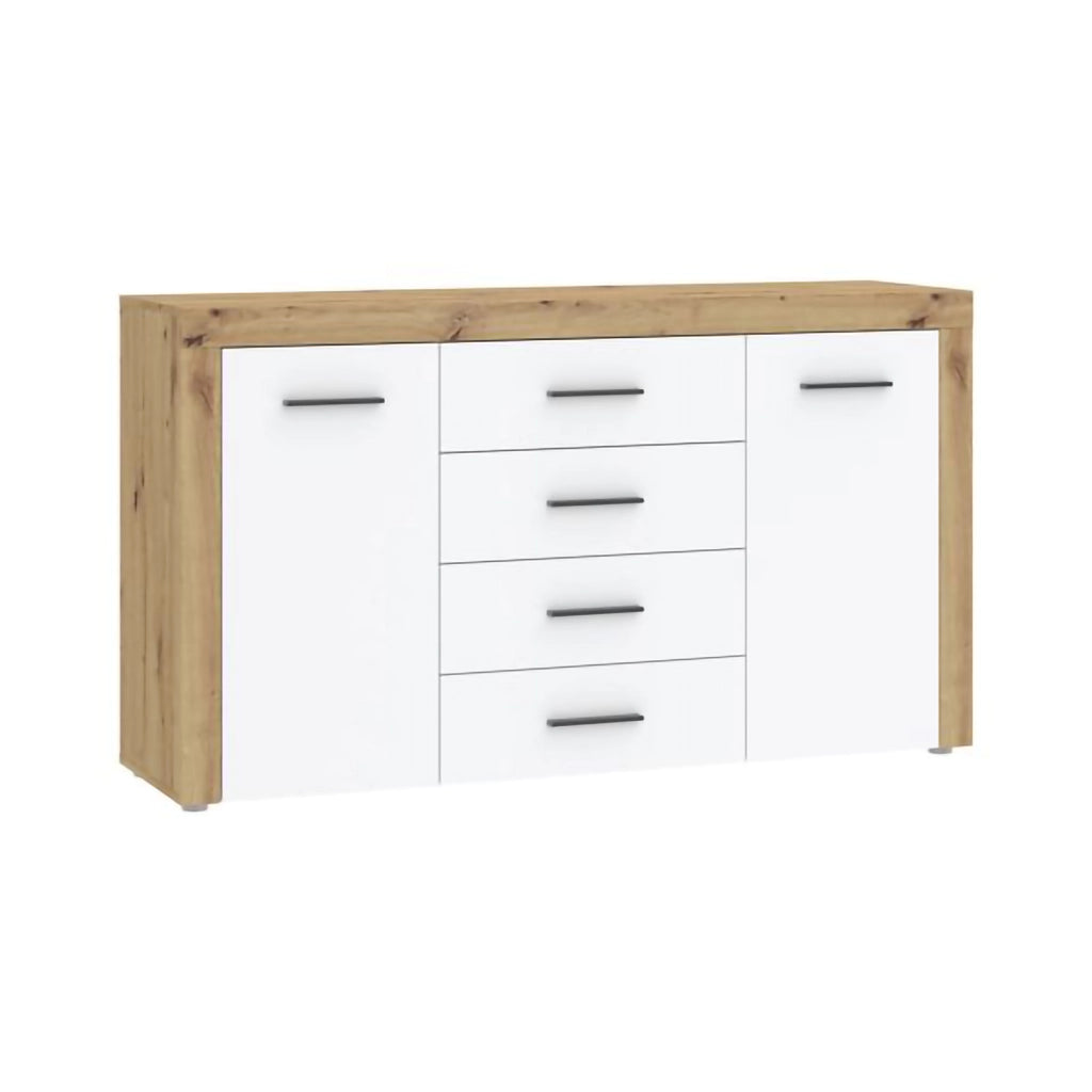 Madia Lemaseti, Credenza 4 Cassetti, 155x42x88h cm Marrone Rovere
