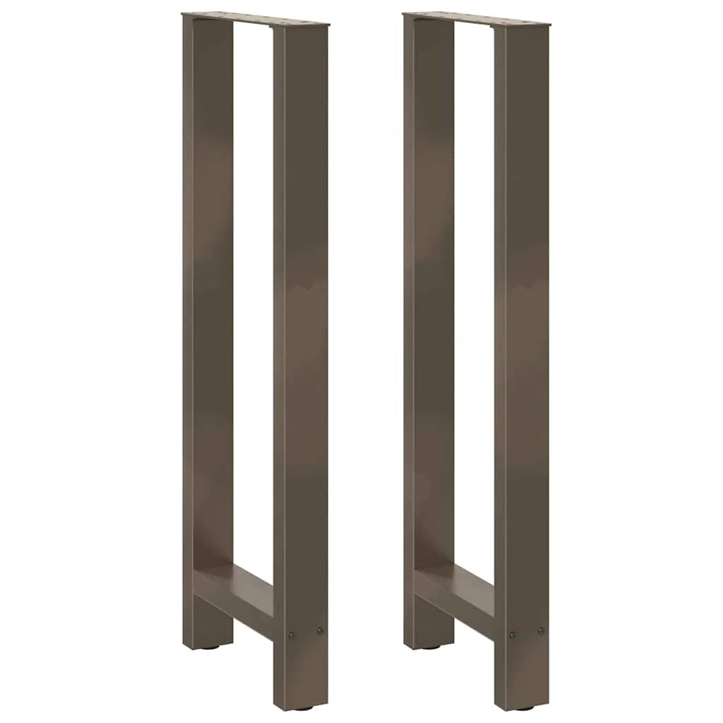 Set di 2 gambe per tavolo da bar in acciaio verniciato a polvere 50 x 110 cm design moderno con piedini livellanti in acciaio naturale 02_0057595