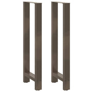 Set di 2 gambe per tavolo da bar in acciaio verniciato a polvere 50 x 110 cm design moderno con piedini livellanti in acciaio naturale 02_0057595