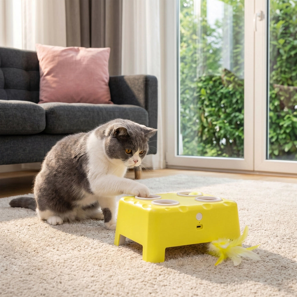 Giocattolo Interattivo per Gatti Ricaricabile ¨C zephmum ¨C Giallo 18.8x14x6 cm