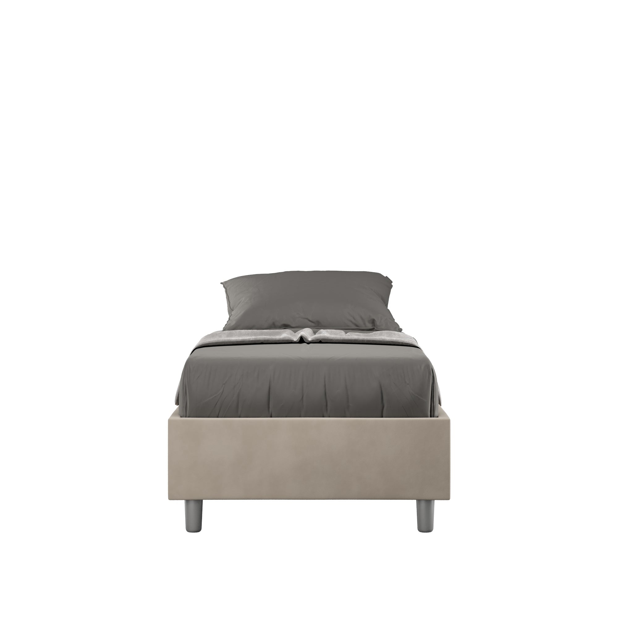 Letto Singolo Sommier 80x210 cm con Rete Azelia Sabbia