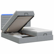 Letto Ottomano con Materasso e LED Grigio Chiaro 160 x 200 cm 3458409
