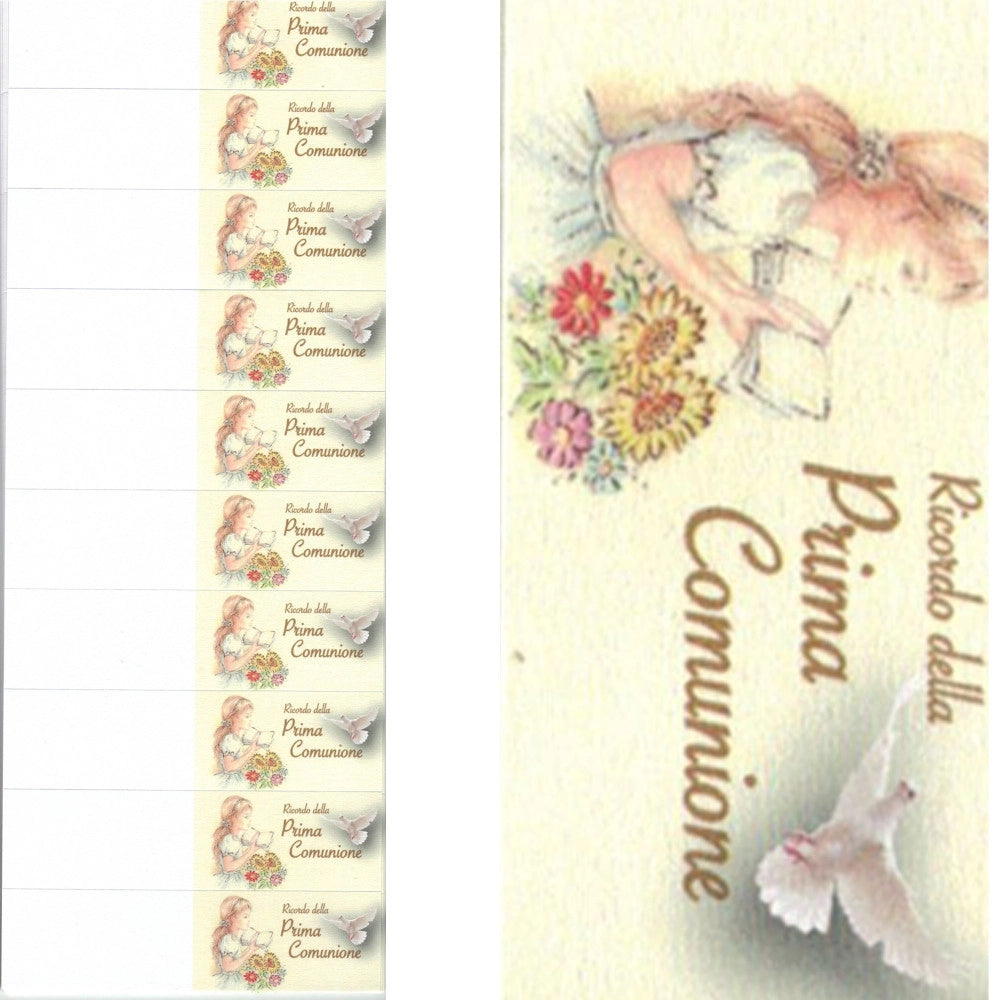 Trade Shop - Bigliettini Per Bomboniere Prima Comunione Bambina Calice Con Ostia Pretagliati -