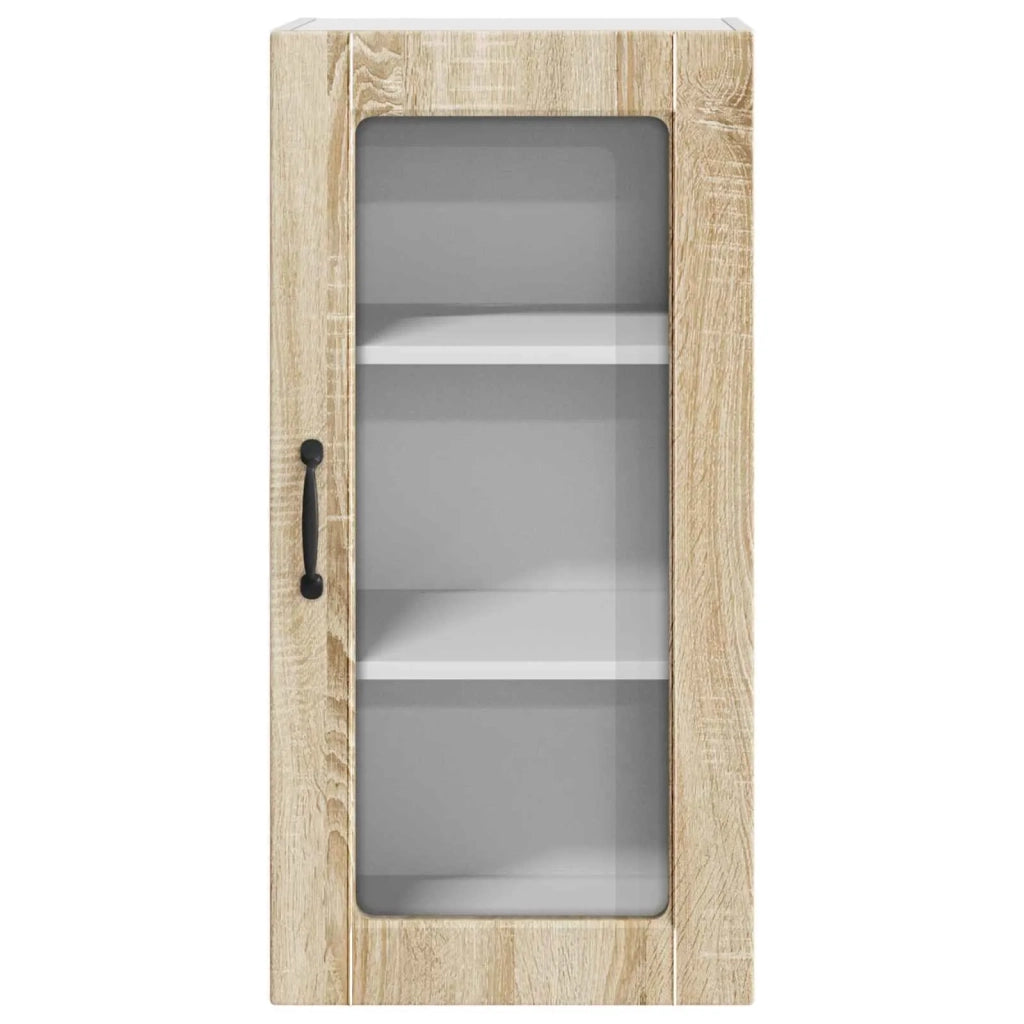Pensile da cucina | Mobile in vetro da parete LUCCA 2 pz Rovere Sonoma