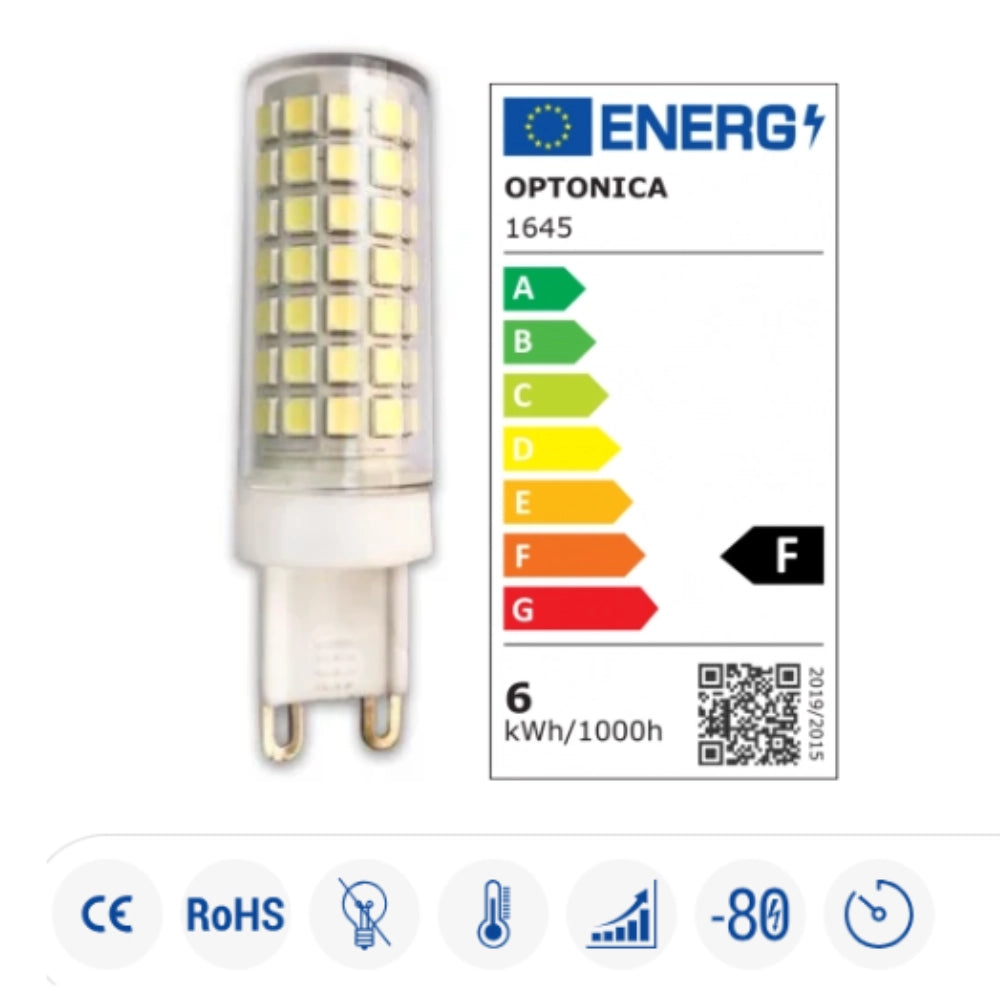 Optonica lampadina led g9 smd 6 watt equivalente a 45 watt 550 lumen dimmerabile
