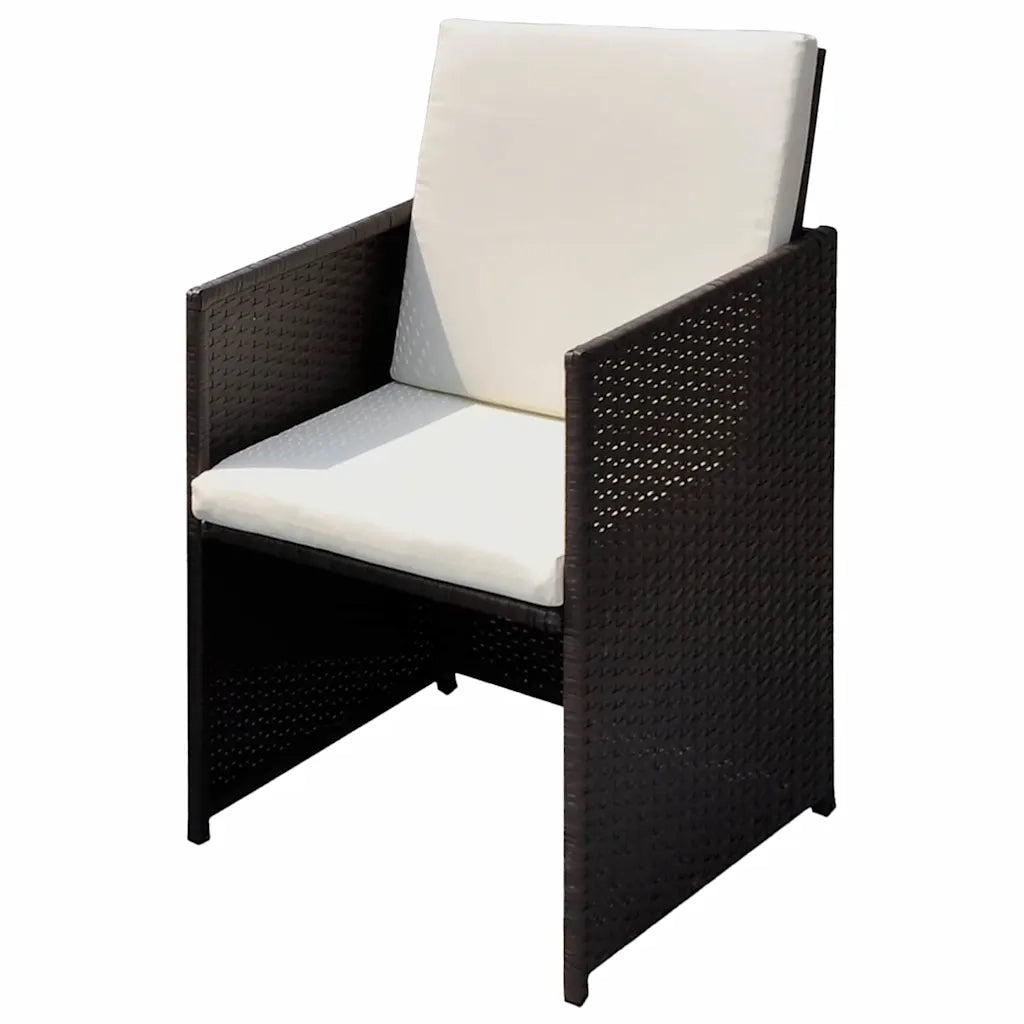 Sedie da giardino 3 pcs Marrone 56 x 52 x 87 cm Poly Rattan 312303