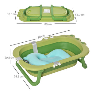 Vaschetta Bagnetto per Bambini 80x53,9x20,8 cm Antiscivolo Pieghevole Verde